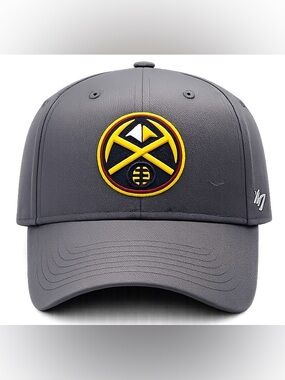 Gray NBA Denver Nuggets Logo Cap with Yellow Accent